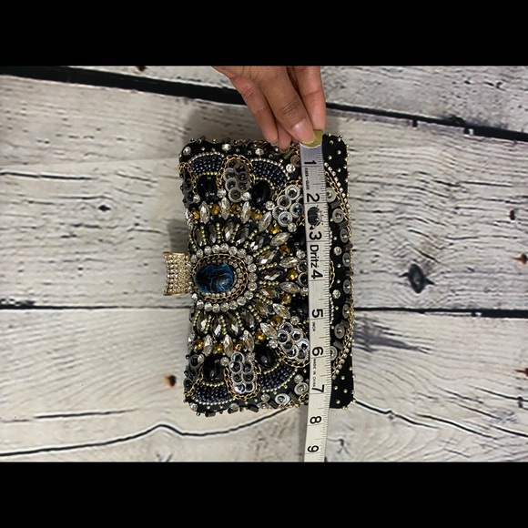 🆕 Black Beaded Clutch - Picture 9 of 10